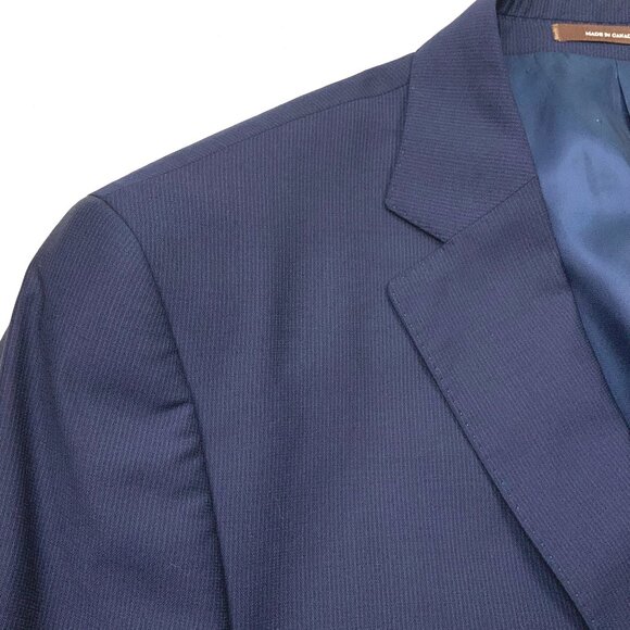 Peter Millar Men's Navy Blue Blazer Long Sleeve Classic 100% Wool Sz 42R - Picture 11 of 16